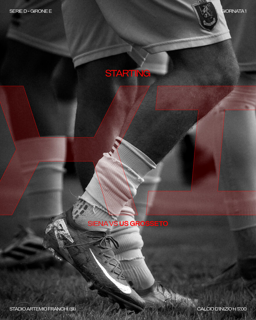 Starting XI in bianco e nero, Siena contro US Grosseto.
